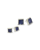Rough Tanzanite Square Stud Earrings Earring Pruden and Smith   