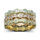 Nugget Three Colour 9ct Gold Diamond Stacking Rings Ring Pruden and Smith 9ct Rose, Yellow & White  
