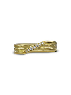 Three Strand Diamond Crossover Ring Ring Pruden and Smith 18ct Yellow Gold  