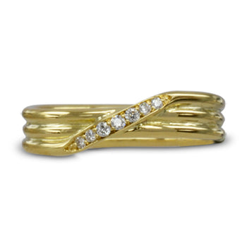 Three Strand Diamond Crossover Ring Ring Pruden and Smith 18ct Yellow Gold  