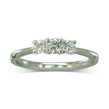 Diamond Trilogy Engagement Ring (Dainty) Ring Pruden and Smith   