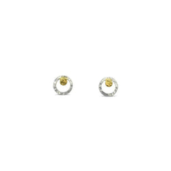 Hammered Two Tone Rough Stud Earrings (Dainty) Earring Pruden and Smith   