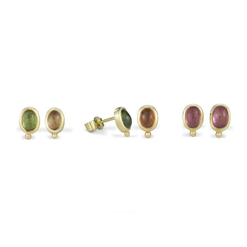 Roman Gold and Tourmaline Stud Earrings Earring Pruden and Smith   