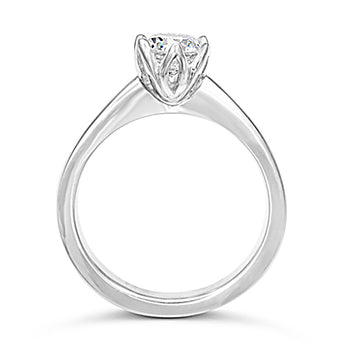Tulip Claw Set Diamond Platinum Engagement Ring Ring Pruden and Smith   