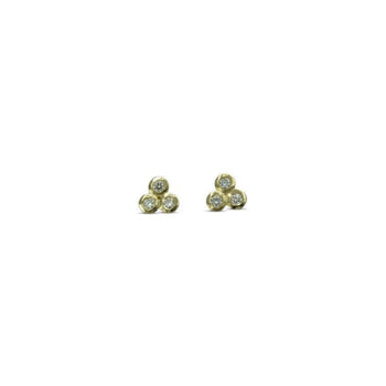 Trefoil 9ct Yellow Gold Stud Earrings (Dainty) Earring Pruden and Smith   