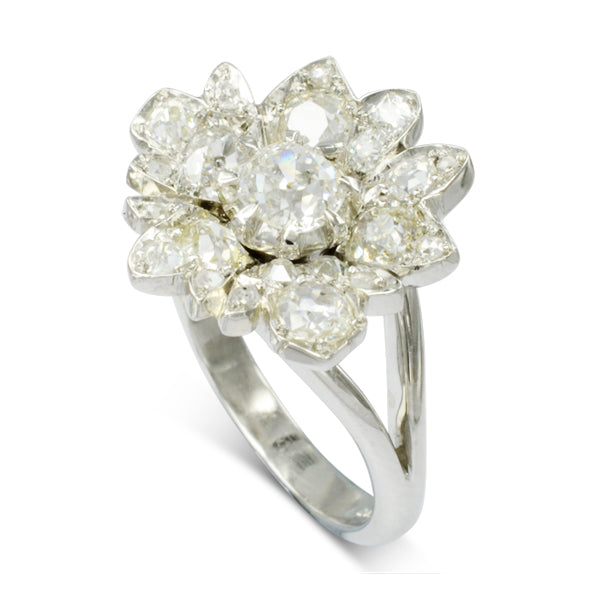 vintage flower diamond dress ring