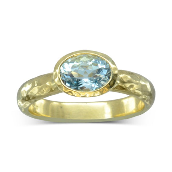 Unusual engagement Aquamarine Ring